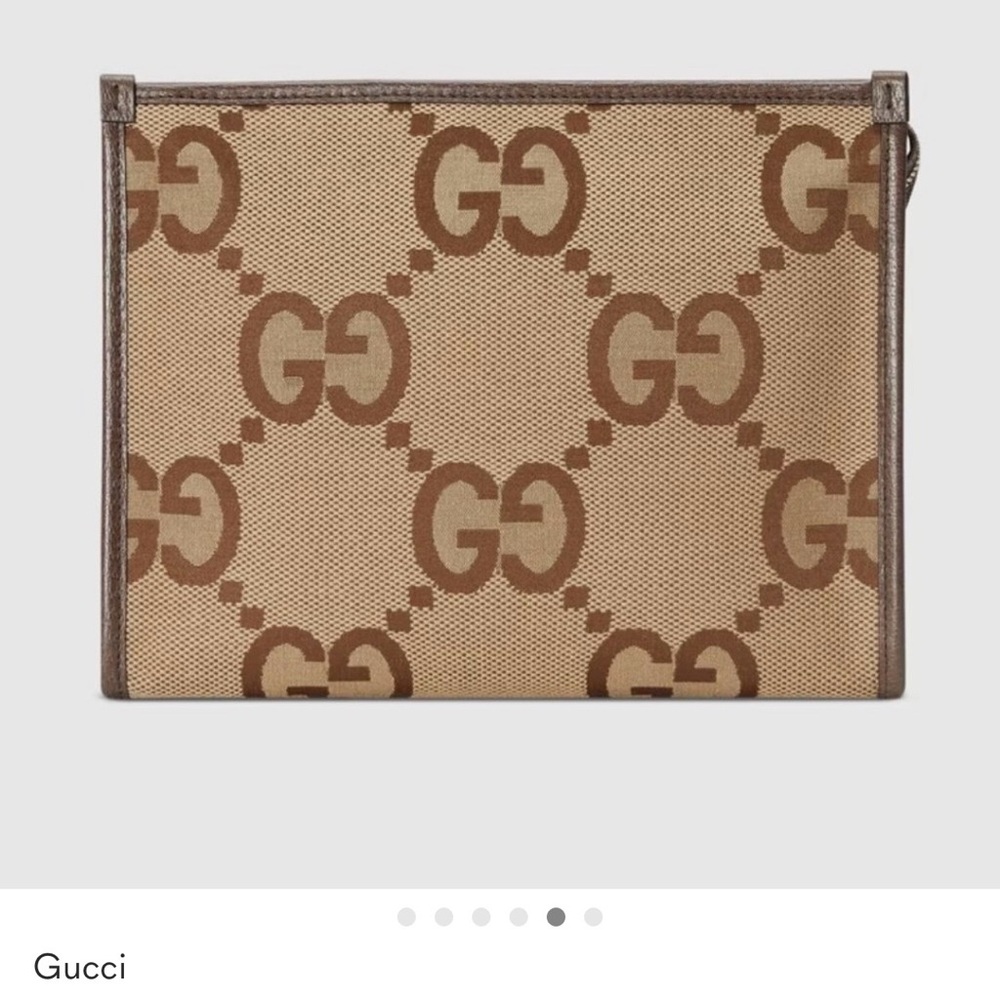 Gucci Beige and Brown GG Canvas Pouch - Picture 5 of 11